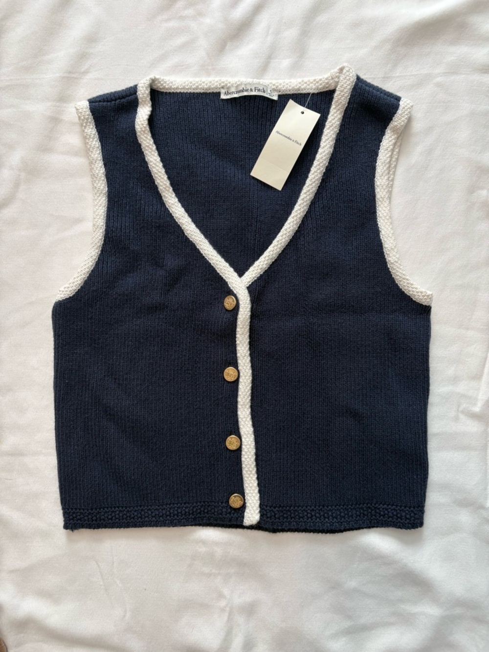 Abercrombie & Fitch Mara Button-Up Sweater Vest